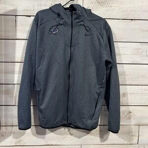 Nike St. Louis Blues Therma-Fit Textured Fleece Full Zip Hoodie Jacket in Grey L